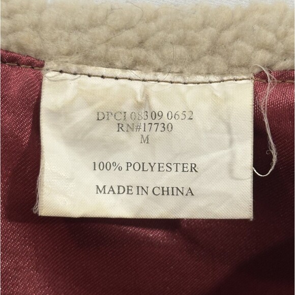 Woolrich Pet Dog Vest Jacket Coat Brown Outdoor Faux Sherpa Fleece Poly Sz M - Picture 7 of 8